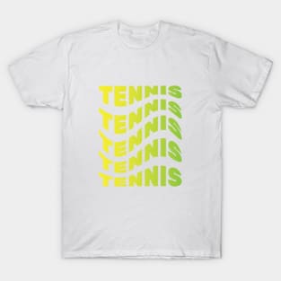 Tennis, Word Repeat, Wave Style T-Shirt